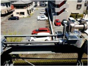 横行昇降式駐車装置昇降モーター交換事例（駆動装置一式自社にて設計）